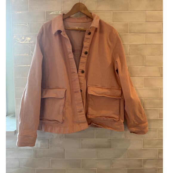 ME by Jennie Garth Pink Utility Jacket XL Cotton Repreve Blend - Picture 2 of 5